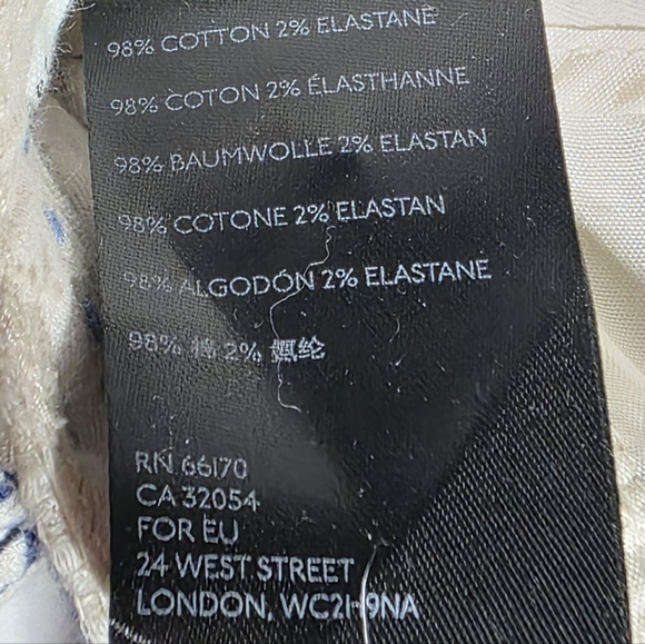 ANTHROPOLOGIE THE ESSENTIAL SLIM TROUSERS PANTS BLUE WHITE SZ 6 - Picture 11 of 11